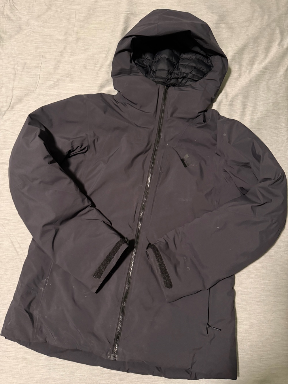 Black Diamond Women’s Black/Grey Down Ski Jacket with Hood and Powder Skirt